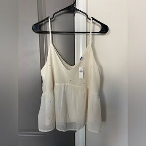 Old Navy Cream Embellished Tank